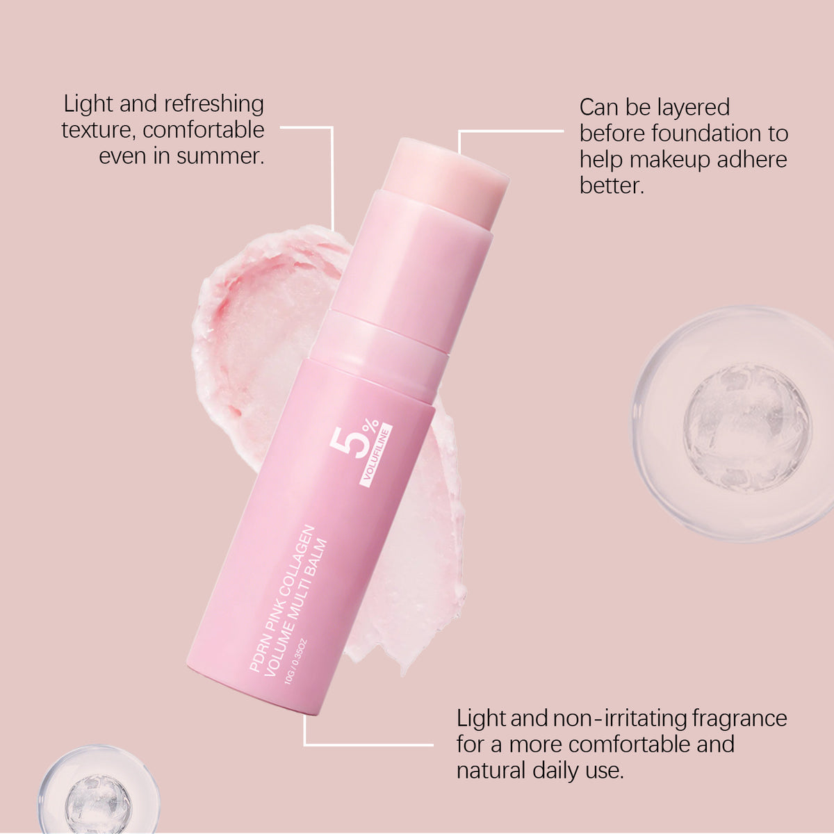 Stick Hydratant Visage au Collagène | Collagen Moisturizing Face Stick avec texture légère et rafraîchissante.